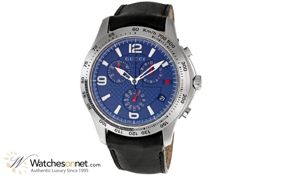 Gucci G-Timeless  Chronograph Quartz Men's Watch, Stainless Steel, Blue Dial, YA126223
