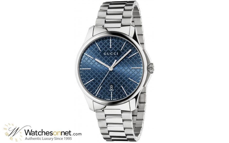 Gucci G-Timeless  Quartz Men's Watch, Stainless Steel, Blue Dial, YA126316