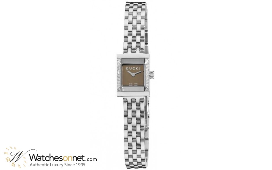 Gucci G-Frame  Quartz Women's Watch, Stainless Steel, Brown Dial, YA128508