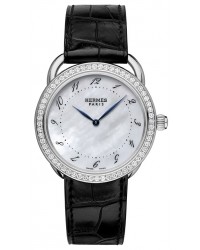 Hermes Arceau  Quartz Women's Watch, Stainless Steel, Mother Of Pearl Dial, 028072WW00