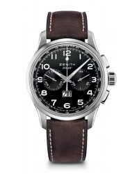 Zenith Pilot  Chronograph Automatic Men's Watch, Stainless Steel, Black Dial, 03.2410.4010/21.C722