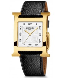 Hermes H Hour  Quartz Women's Watch, Gold Tone, White Dial, 036843WW00