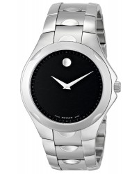 Movado Luno  Quartz Men's Watch, Stainless Steel, Black Dial, 606378