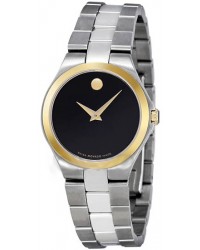 Movado Museum  Quartz Women's Watch, Stainless Steel, Black Dial, 606560