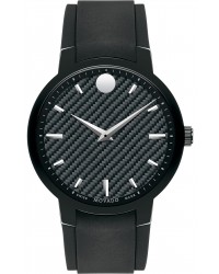 Movado Gravity  Quartz Men's Watch, Carbon Fiber, Black Dial, 606849