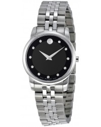 Movado Museum  Quartz Women's Watch, Stainless Steel, Black Dial, 606858