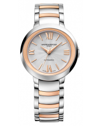 Baume & Mercier Promesse  Automatic Women's Watch, Steel & 18K Rose Gold, Silver Dial, MOA10183