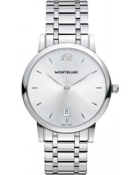 Montblanc Star Classique Date  Quartz Men's Watch, Stainless Steel, Silver Dial, 108768
