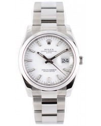 Rolex Date 34  Automatic Men's Watch, Stainless Steel, White Dial, 115200-WHT