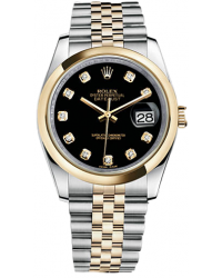 Rolex DateJust 36  Automatic Women's Watch, Steel & 18K Yellow Gold, Black Dial, 116203-BLK-DIA-J
