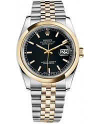 Rolex DateJust 36  Automatic Women's Watch, Steel & 18K Yellow Gold, Black Dial, 116203-BLK-J