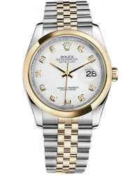 Rolex DateJust 36  Automatic Women's Watch, Steel & 18K Yellow Gold, White Dial, 116203-WHT-DIA-J