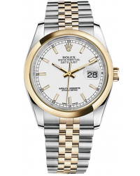 Rolex DateJust 36  Automatic Women's Watch, Steel & 18K Yellow Gold, White Dial, 116203-WHT-J