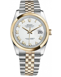 Rolex DateJust 36  Automatic Women's Watch, Steel & 18K Yellow Gold, White Dial, 116203-WHT-RN-J