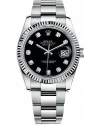 Rolex DateJust 36  Automatic Women's Watch, Steel & 18K White Gold, Black Dial, 116234-BLK-DIA