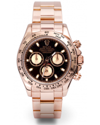 Rolex Cosmograph Daytona  Automatic Men's Watch, 18K Rose Gold, Black Dial, 116505-BLK