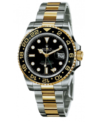 Rolex GMT-Master II  Automatic Men's Watch, Steel & 18K Yellow Gold, Black Dial, 116713LN