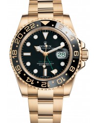 Rolex GMT-Master II  Automatic Men's Watch, 18K Yellow Gold, Black Dial, 116718LN-BLK