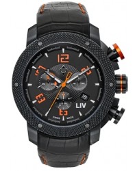 LIV Genesis X1  Chronograph Quartz Men's Watch, PVD Black Steel, Black Dial, 1210.45.10.A100