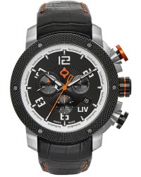LIV Genesis X1  Chronograph Quartz Men's Watch, Stainless Steel, Black Dial, 1220.45.12.A100