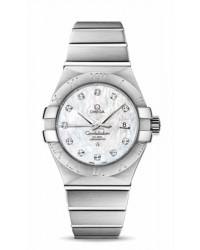 Omega Constellation  Automatic Women's Watch, Stainless Steel, Mother Of Pearl & Diamonds Dial, 123.10.31.20.55.001