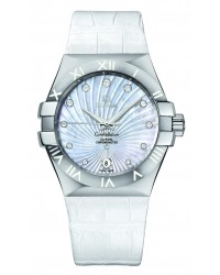Omega Constellation  Automatic Women's Watch, Stainless Steel, Mother Of Pearl & Diamonds Dial, 123.13.35.20.55.001