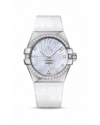 Omega Constellation  Automatic Women's Watch, Stainless Steel, Mother Of Pearl & Diamonds Dial, 123.18.35.20.55.001