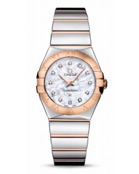 Omega Constellation  Quartz Women's Watch, 18K Rose Gold, Mother Of Pearl & Diamonds Dial, 123.20.27.60.55.003
