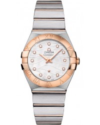 Omega Constellation  Quartz Women's Watch, Steel & 18K Rose Gold, Mother Of Pearl Dial, 123.20.27.60.55.006