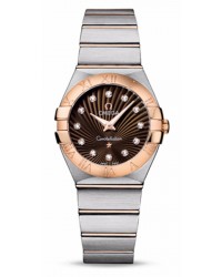 Omega Constellation  Quartz Women's Watch, 18K Rose Gold, Brown & Diamonds Dial, 123.20.27.60.63.001