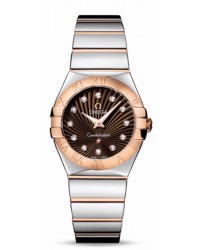 Omega Constellation  Quartz Women's Watch, 18K Rose Gold, Brown & Diamonds Dial, 123.20.27.60.63.002