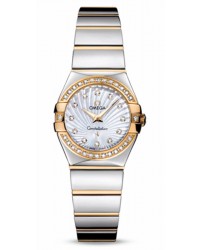 Omega Constellation  Quartz Small Women's Watch, 18K Yellow Gold, Mother Of Pearl & Diamonds Dial, 123.25.24.60.55.008