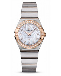 Omega Constellation  Quartz Women's Watch, 18K Rose Gold, Mother Of Pearl & Diamonds Dial, 123.25.27.60.55.002