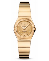 Omega Constellation  Quartz Small Women's Watch, 18K Yellow Gold, Champagne Dial, 123.50.24.60.08.002