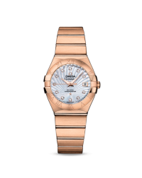 Omega Constellation  Automatic Women's Watch, 18K Rose Gold, Mother Of Pearl & Diamonds Dial, 123.50.27.20.55.001
