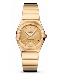 Omega Constellation  Quartz Women's Watch, 18K Yellow Gold, Champagne Dial, 123.50.27.60.08.002