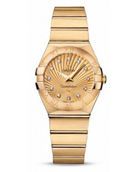 Omega Constellation  Quartz Women's Watch, 18K Yellow Gold, Champagne & Diamonds Dial, 123.50.27.60.58.001