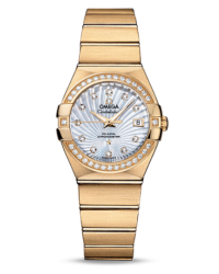 Omega Constellation  Automatic Women's Watch, 18K Yellow Gold, Mother Of Pearl & Diamonds Dial, 123.55.27.20.55.002