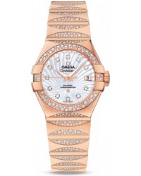 Omega Constellation  Automatic Women's Watch, 18K Rose Gold, Diamond Pave Dial, 123.55.27.20.55.003