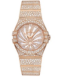 Omega Constellation  Quartz Women's Watch, 18K Rose Gold, Diamond Pave Dial, 123.55.27.60.55.009