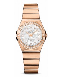 Omega Constellation  Quartz Women's Watch, 18K Rose Gold, Mother Of Pearl & Diamonds Dial, 123.55.27.60.55.015