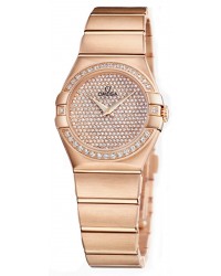 Omega Constellation  Quartz Women's Watch, 18K Rose Gold, Diamond Pave Dial, 123.55.27.60.99.004
