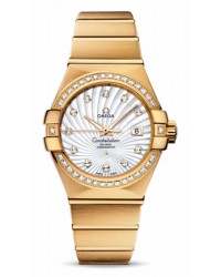 Omega Constellation  Automatic Women's Watch, 18K Yellow Gold, Mother Of Pearl & Diamonds Dial, 123.55.31.20.55.002