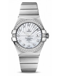 Omega Constellation  Automatic Women's Watch, 18K White Gold, Mother Of Pearl & Diamonds Dial, 123.55.31.20.55.003