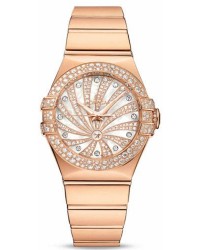 Omega Constellation  Automatic Women's Watch, 18K Rose Gold, Diamond Pave Dial, 123.55.31.20.55.010