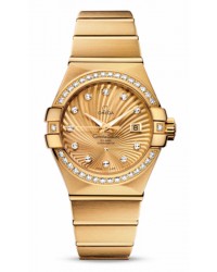 Omega Constellation  Automatic Women's Watch, 18K Yellow Gold, Champagne & Diamonds Dial, 123.55.31.20.58.001