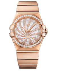 Omega Constellation  Automatic Men's Watch, 18K Rose Gold, Diamond Pave Dial, 123.55.35.20.55.002