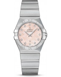Omega Constellation  Quartz Women's Watch, Stainless Steel, Pink Dial, 123.10.27.60.57.002