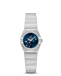 Omega Constellation  Quartz Women's Watch, Stainless Steel, Blue Dial, 123.15.24.60.03.001