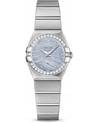 Omega Constellation  Quartz Small Women's Watch, Stainless Steel, Blue Dial, 123.15.24.60.57.001
